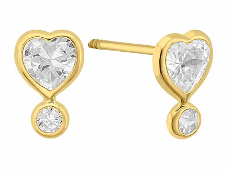 Corazon cupido de biseles / Cupid heart bezel - Troquelado / Stamping - Pulido / High Polish - Circonia / Zirconia - Corazones / Hearts