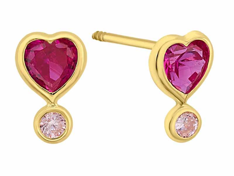 Corazon cupido de biseles / Cupid heart bezel - Troquelado / Stamping - Pulido / High Polish - Circonia / Zirconia - Corazones / Hearts