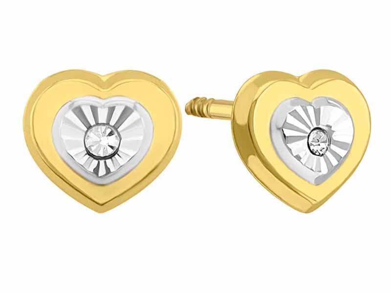 Corazon diamantado blanco / Diamondcut heart - Troquelado / Stamping - Diamantado / Diamond Cut - Circonia / Zirconia - Corazones / Hearts