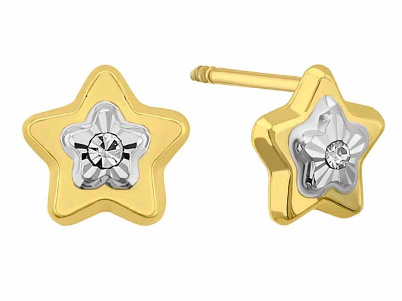 Estrella diamantado blanco / Diamondcut star - Troquelado / Stamping - Diamantado / Diamond Cut - Circonia / Zirconia - Otros / Others