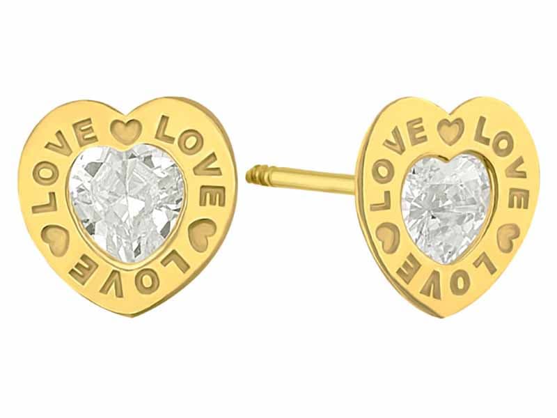 Corazon love con cz / Love heart with cz - Lser / Laser - Pulido / High Polish - Circonia / Zirconia - Corazones / Hearts