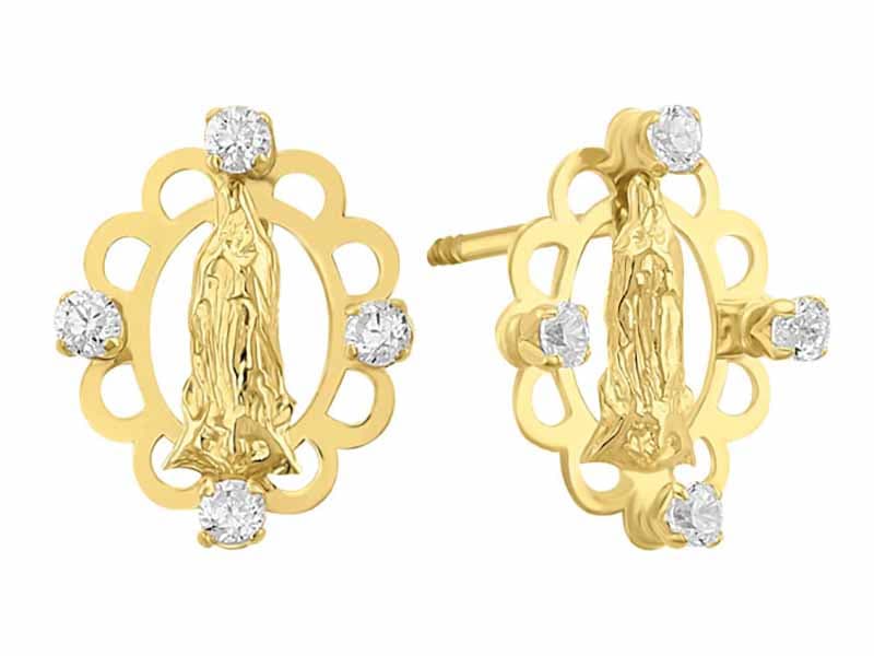 Virgen carpetita con 4 circonias / Virgin 4 cz - Lser / Laser - Pulido / High Polish - Circonia / Zirconia - Religiosos / Religious