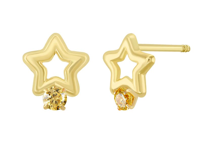Estrella contorno con cz / Small outline star with cz - Troquelado / Stamping - Pulido / High Polish - Circonia / Zirconia - Otros / Others