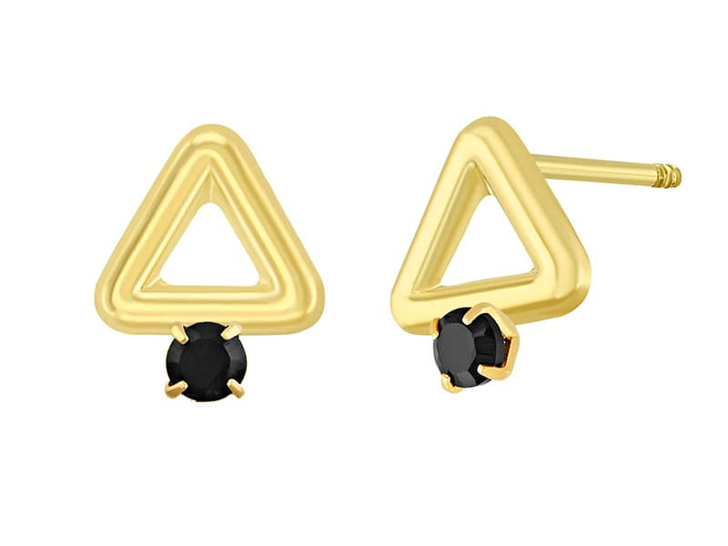 Triangulo contorno con cz / Small outlie triangle with cz - Troquelado / Stamping - Pulido / High Polish - Circonia / Zirconia - Otros / Others
