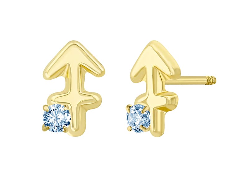 Sagitario con cz / Sagittarius with cz - Troquelado / Stamping - Pulido / High Polish - Circonia / Zirconia - Otros / Others
