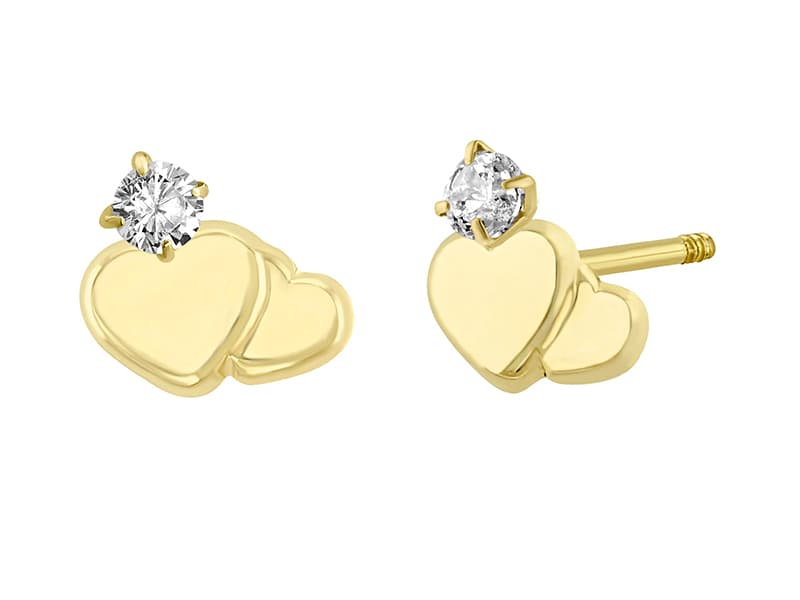 Doble corazon multifigura con cz / Double heart - Troquelado / Stamping - Pulido / High Polish - Circonia / Zirconia - Otros / Others