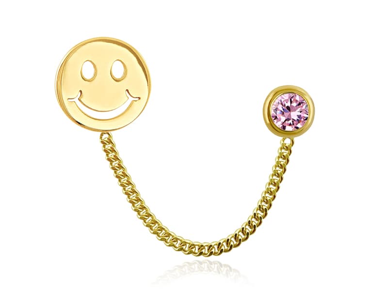 Doble con cadena carita feliz y 3mm b