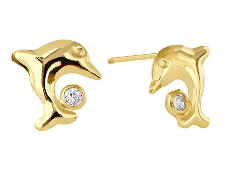 Delfín Grande con Circonia / Dolphin Large Cubic Zirconia - Troquelado / Stamping - Pulido / High Polish - Circonia / Zirconia - Animales / Animals