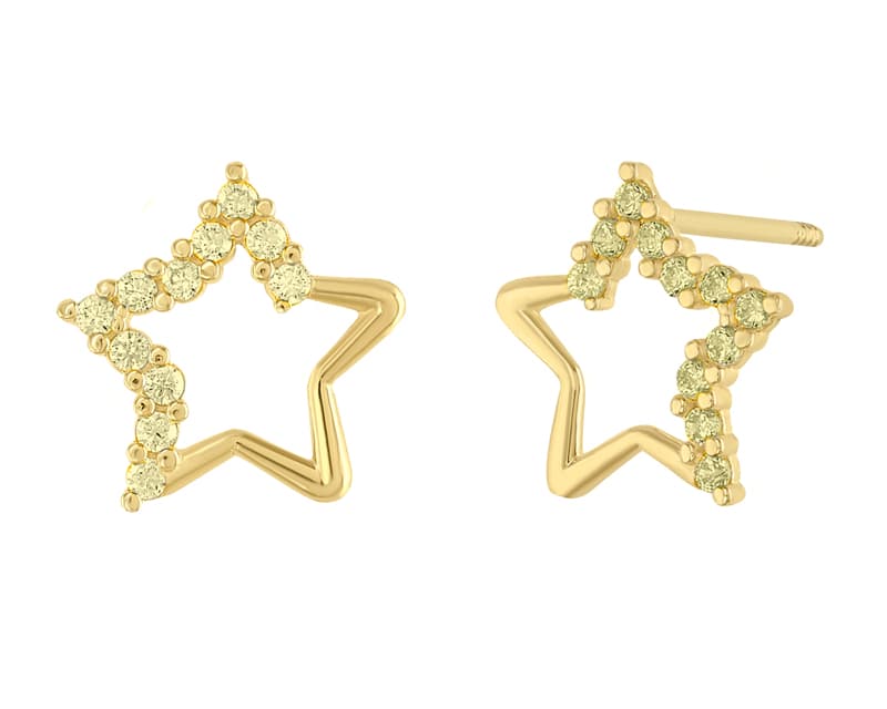 Estrella medio pavé amarillo