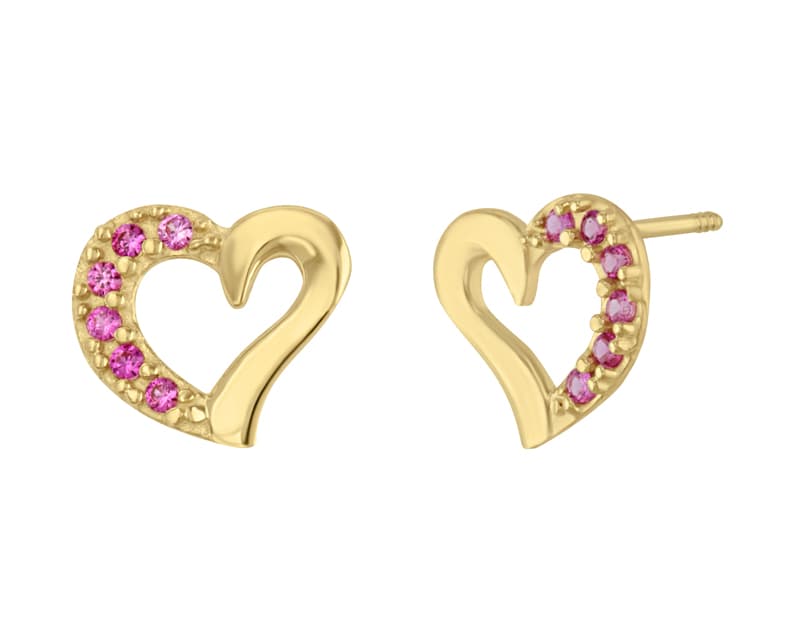 Corazón medio pavé ruby