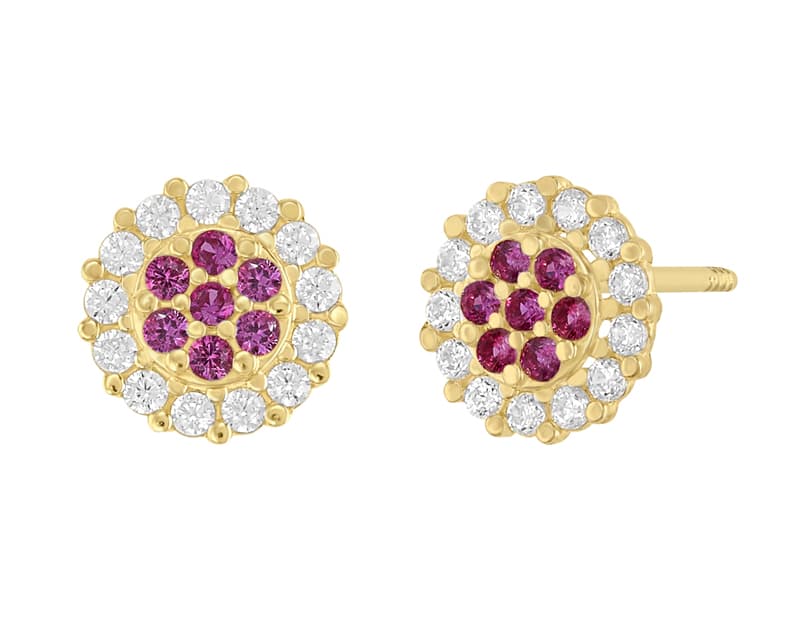 Círculo doble piso pavé ruby / Double circle pave bottom ruby - Vaciado / Casting - Pulido / High Polish - Circonia / Zirconia - Otros / Others