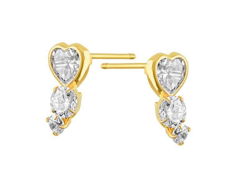 Bisel Corazón 4mm con Circonia  / Bezel Heart with Round Cz  - Troquelado / Stamping - Pulido / High Polish - Circonia / Zirconia  - Corazones / Hearts