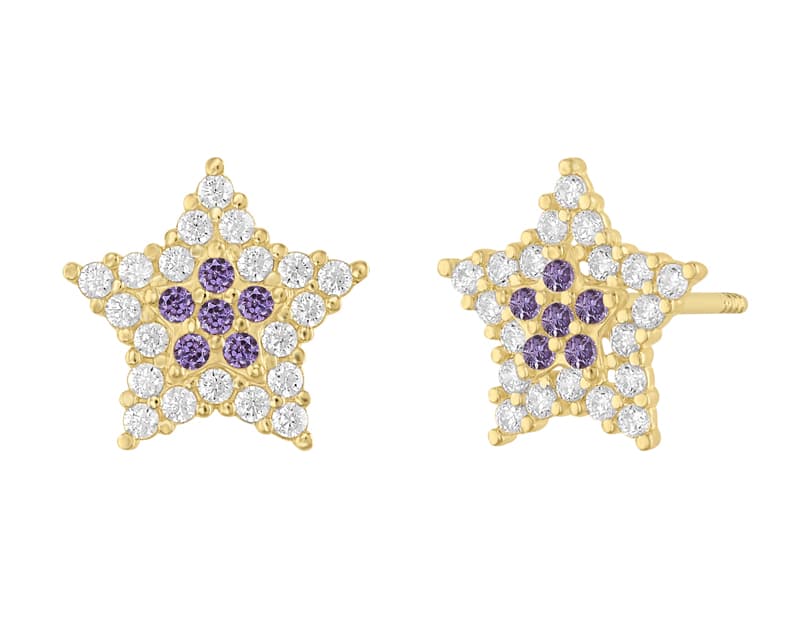 Estrella doble piso pavé amatista / Double star pavé bottom amethyst - Vaciado / Casting - Pulido / High Polish - Circonia / Zirconia - Otros / Others