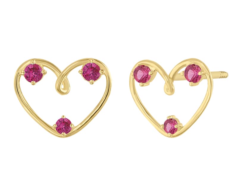 Corazón curvas infinitas ruby / Infinite curves heart ruby - Vaciado / Casting - Pulido / High Polish - Circonia / Zirconia - Corazones / Hearts