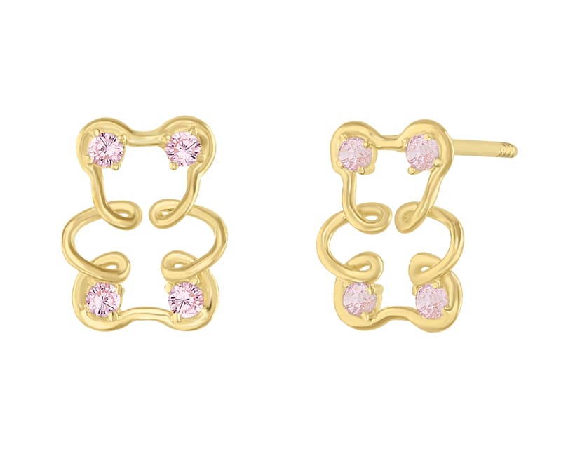Oso curvas infinitas rosa / Bear infinite curves pink - Vaciado / Casting - Pulido / High Polish - Circonia / Zirconia - Animales / Animals