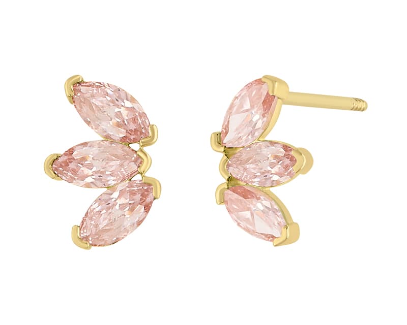 Triple marquise arco rosa / Triple marquise bow pink - Vaciado / Casting - Pulido / High Polish - Circonia / Zirconia - Flores / Flowers
