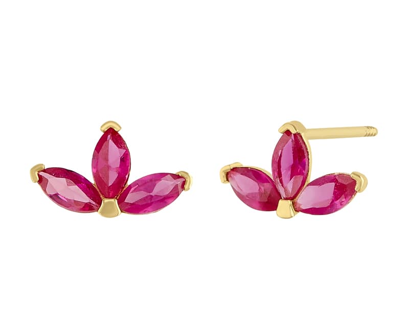 Triple marquise flor ruby
