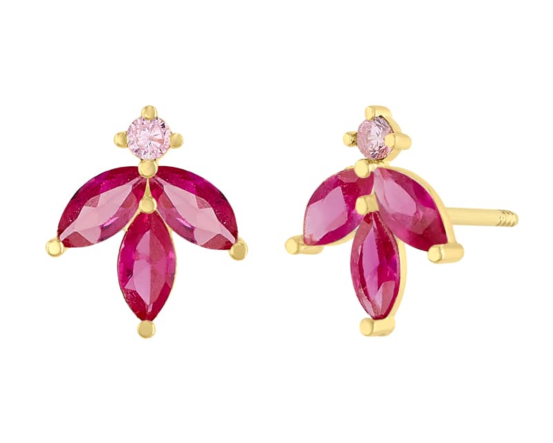Hojita marquise ruby / Marquise leaf ruby - Vaciado / Casting - Pulido / High Polish - Circonia / Zirconia - Flores / Flowers