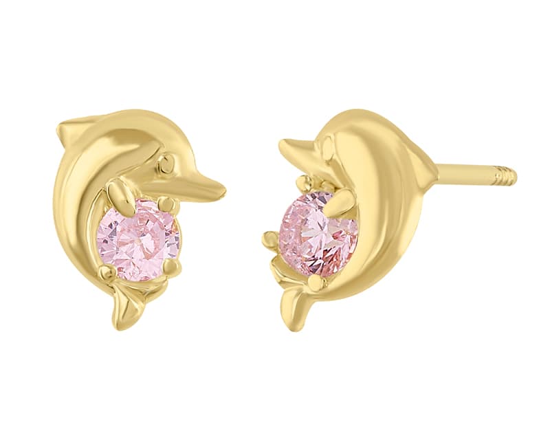 Delfín rosa / CZ Dolphin pink - Vaciado / Casting - Pulido / High Polish - Circonia / Zirconia - Animales / Animals
