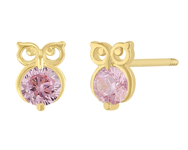 Búho grande rosa / Big owl pink - Vaciado / Casting - Pulido / High Polish - Circonia / Zirconia - Animales / Animals