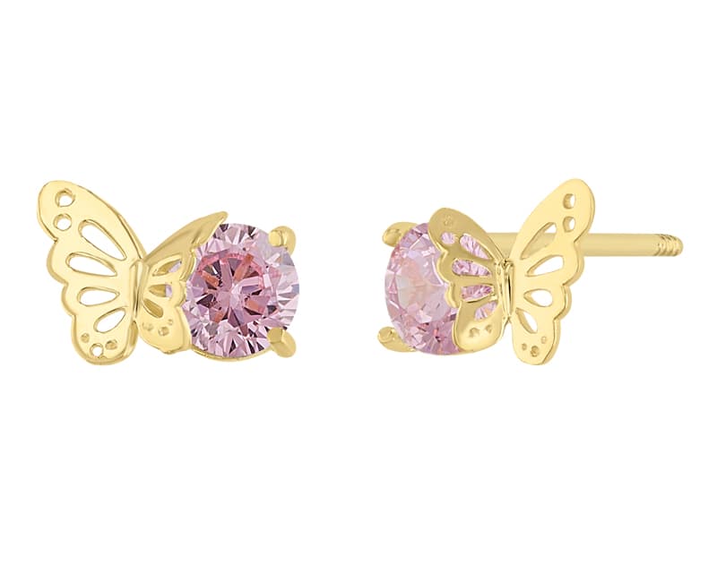 Mariposa abraza cz rosa / Butterfly hugs cz pink - Vaciado / Casting - Pulido / High Polish - Circonia / Zirconia - Animales / Animals