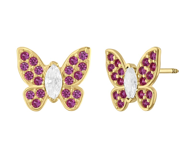 Mariposa marquise ruby / Marquise butterfly CZ ruby - Vaciado / Casting - Pulido / High Polish - Circonia / Zirconia - Animales / Animals