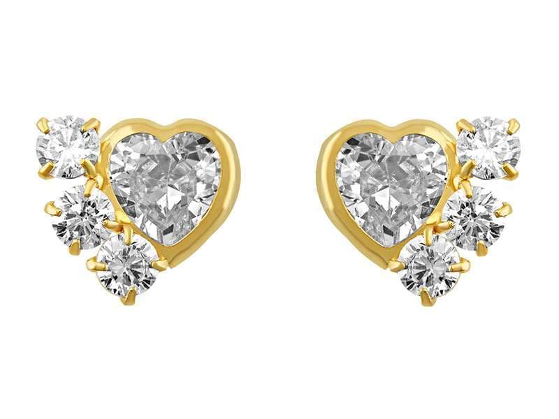 Bisel Corazón 4mm con Circonia Lateral