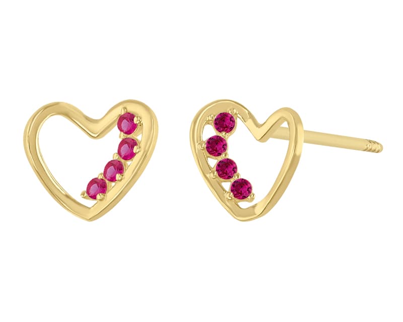 Corazón doblado ruby / Folded heart ruby - Vaciado / Casting - Pulido / High Polish - Circonia / Zirconia - Corazones / Hearts