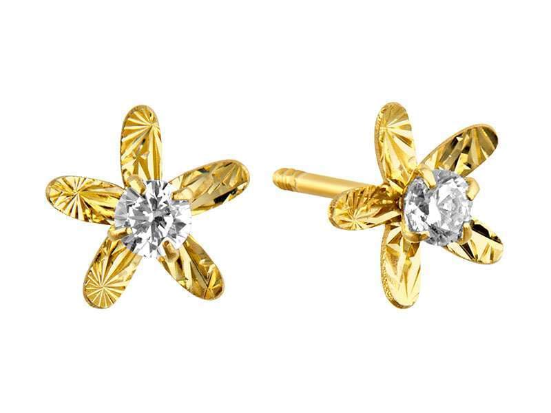 Flor Chica Cinco Pétalos  / Small 5 Petal Flower Diamond Cut  - Láser / Laser - Diamantado / Diamond Cut - Circonia / Zirconia  - Flores / Flowers