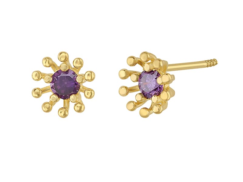 Diente de león amatista / Amethyst Dandelion - Vaciado / Casting - Pulido / High Polish - Circonia / Zirconia - Flores / Flowers