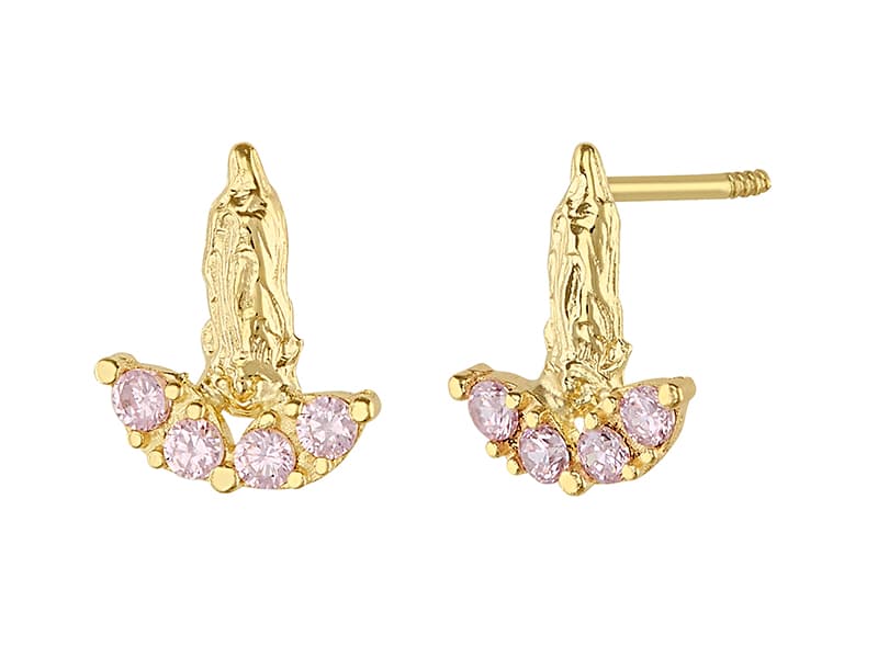 Virgen marquise rosa / Pink marquise virgin - Troquelado / Stamping - Pulido / High Polish - Circonia / Zirconia - Religiosos / Religious