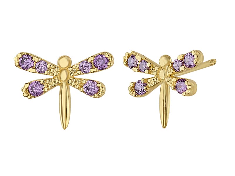 Libélula 6 piedras amatista / Dragonfly 6 stones amethyst - Vaciado / Casting - Pulido / High Polish - Circonia / Zirconia - Animales / Animals