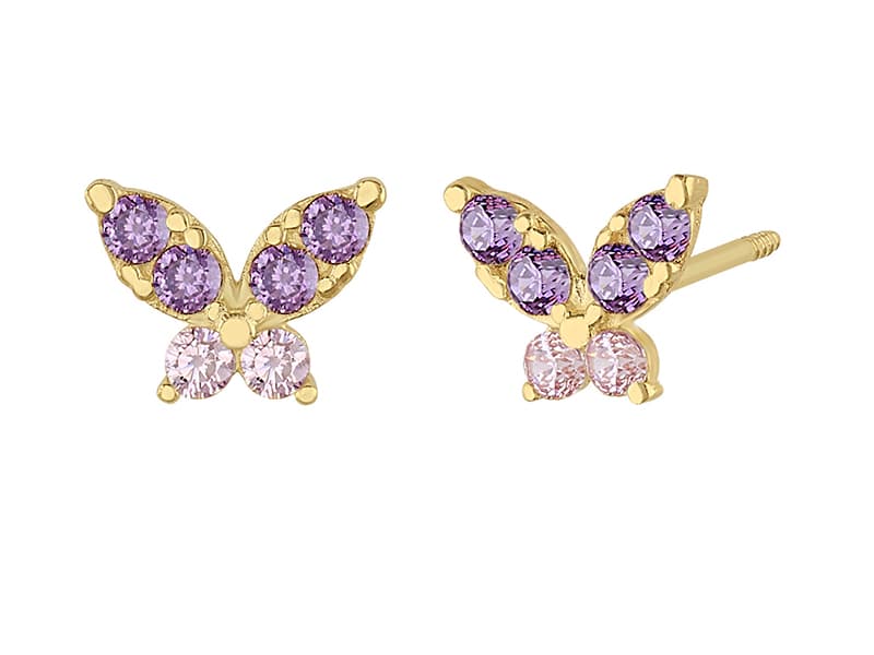 Mariposa marquise simulada amatista rosa / Pink amethyst Simulated Marquise Butterfly - Vaciado / Casting - Pulido / High Polish - Circonia / Zirconia - Animales / Animals