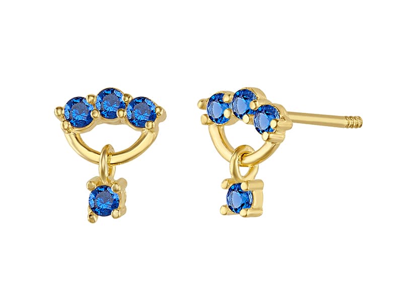 Mini arco con colgante zafiro / Mini bow with sapphire pendant - Vaciado / Casting - Pulido / High Polish - Circonia / Zirconia - Otros / Others
