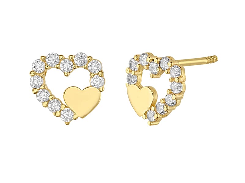 Corazón doble RL_018-M005 / Double heart 05 - Vaciado / Casting - Pulido / High Polish - Circonia / Zirconia - Corazones / Hearts