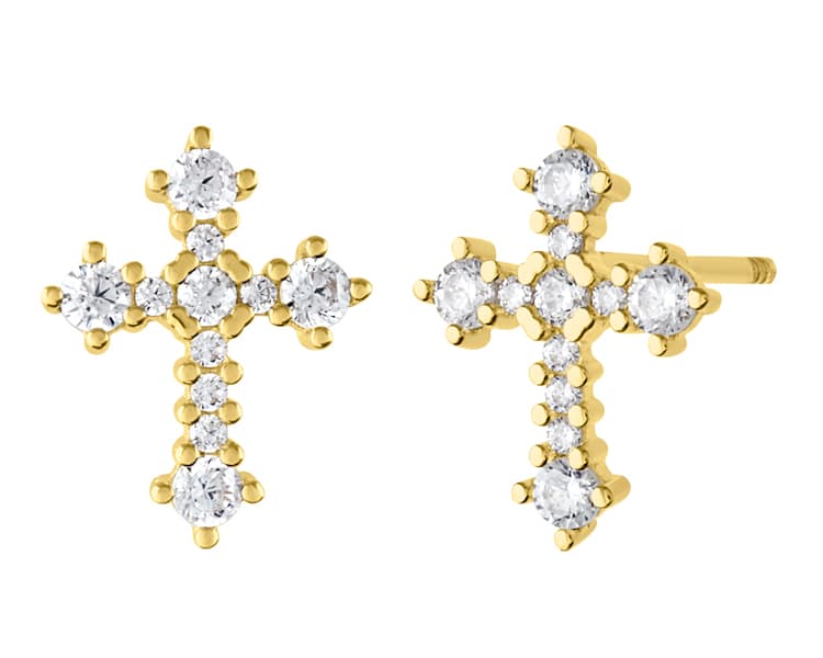 Cruz circonias pequeñas / Cross with small zirconias - Vaciado / Casting - Pulido / High Polish - Circonia  / Zirconia  - Religiosos / Religious