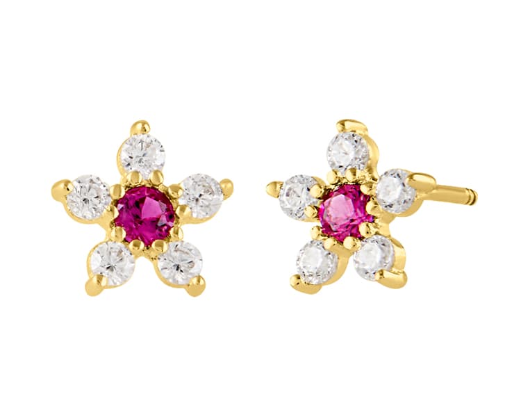 Flor central con 5 piedras / Central flower with 5 stones - Vaciado / Casting - Pulido / High Polish - Circonia / Zirconia - Flores / Flowers