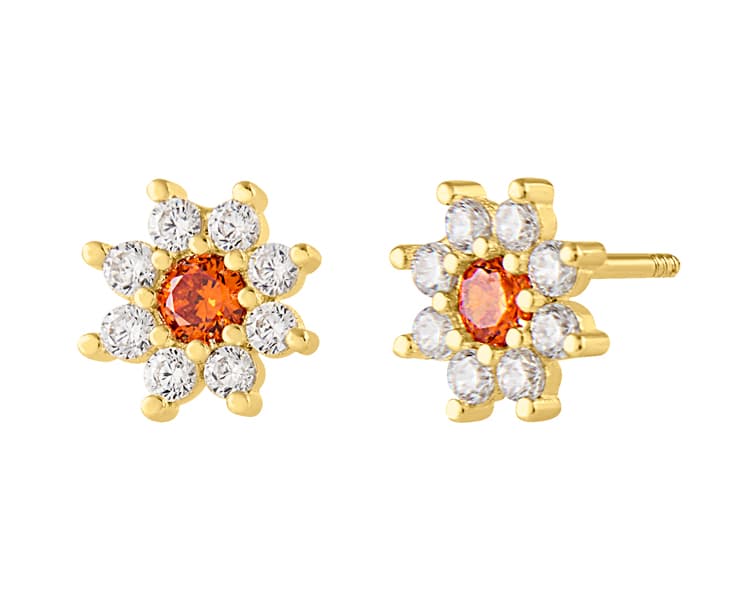 Flor central con 8 piedras / Central flower with 8 stones - Vaciado / Casting - Pulido / High Polish - Circonia / Zirconia - Flores / Flowers