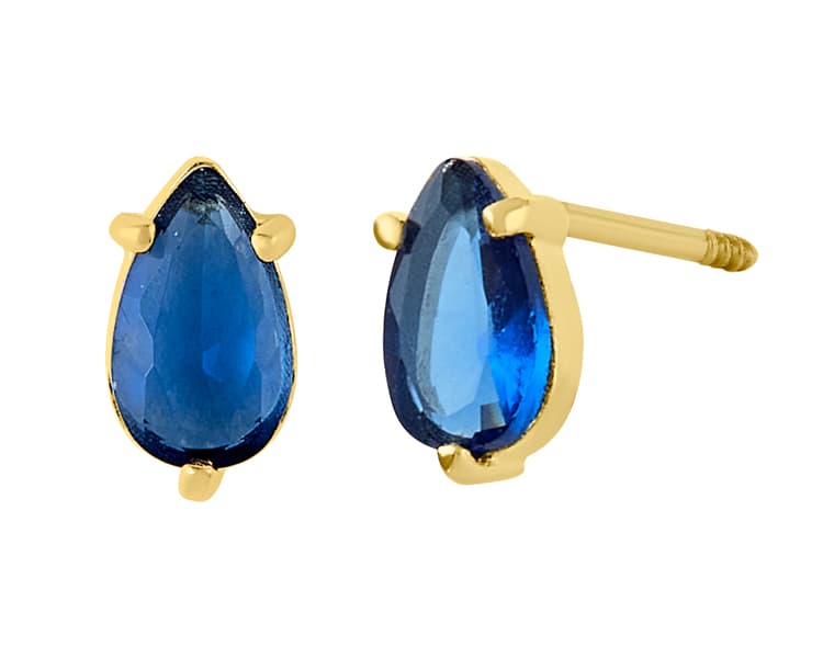 Recto pera 5x3 mm cz azul / Straight pear 5x3 mm blue cz - Vaciado / Casting - Pulido / High Polish - Circonia / Zirconia - Rectos Circonia (Rectos/Biselados) / Cubic Zirconia (Bezel/Round)