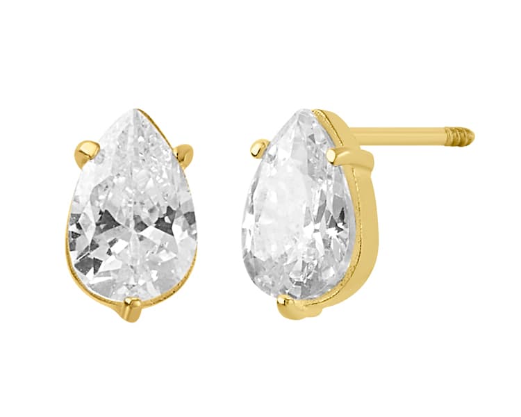 Recto pera 6x4 mm cz blanco / Straight pear 6x4 mm white cz - Vaciado / Casting - Pulido / High Polish - Circonia / Zirconia - Rectos Circonia (Rectos/Biselados) / Cubic Zirconia (Bezel/Round)