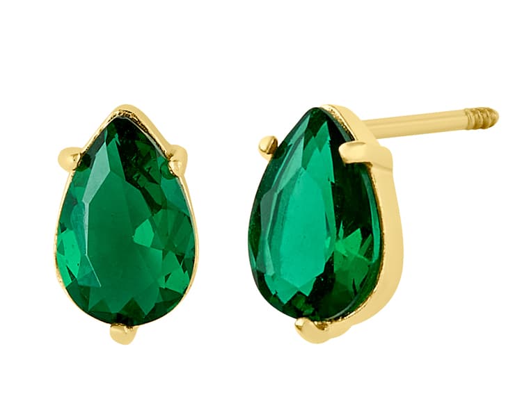 Recto pera 6x4 mm cz verde