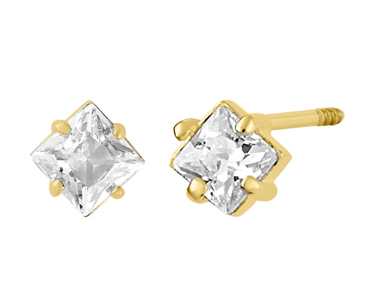 Recto cuadrado 4 mm cz blanco