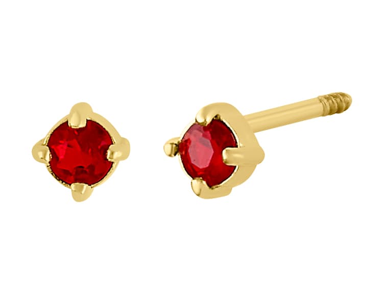 Recto redondo 2mm cz ruby / Straight round 2mm ruby cz - Vaciado / Casting - Pulido / High Polish - Circonia / Zirconia - Rectos Circonia (Rectos/Biselados) / Cubic Zirconia (Bezel/Round)