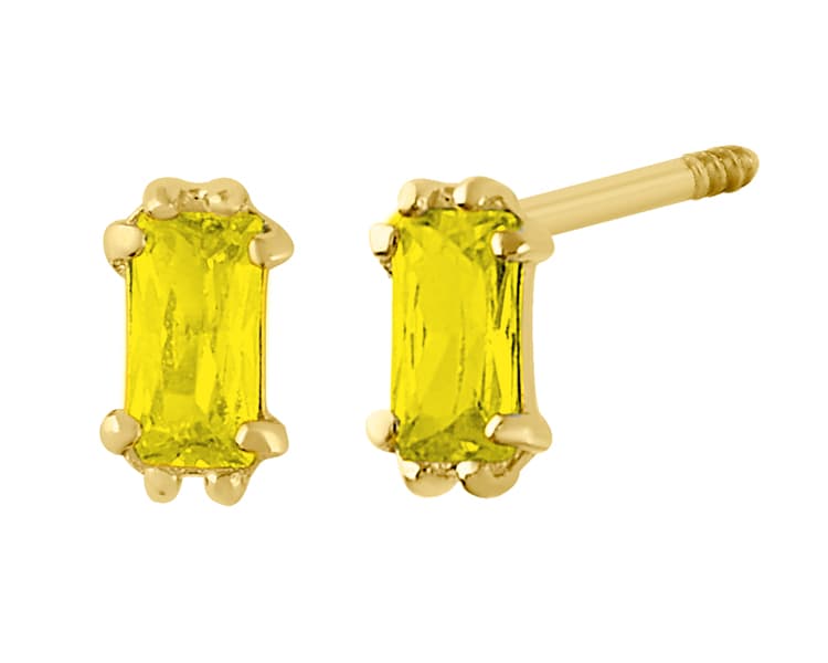 Recto doble uña baguette 3x1.5mm cz amarillo