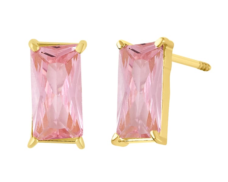 Recto baguette 8x4mm cz rosa / Straight baguette 8x4mm pink cz - Vaciado / Casting - Pulido / High Polish - Circonia / Zirconia - Rectos Circonia (Rectos/Biselados) / Cubic Zirconia (Bezel/Round)