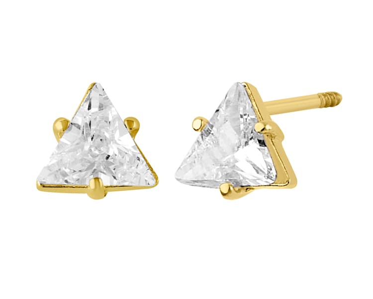 Recto Triángulo 4mm cz bco / Straight triangle 4mm white cz - Vaciado / Casting - Pulido / High Polish - Circonia / Zirconia - Rectos Circonia (Rectos/Biselados) / Cubic Zirconia (Bezel/Round)