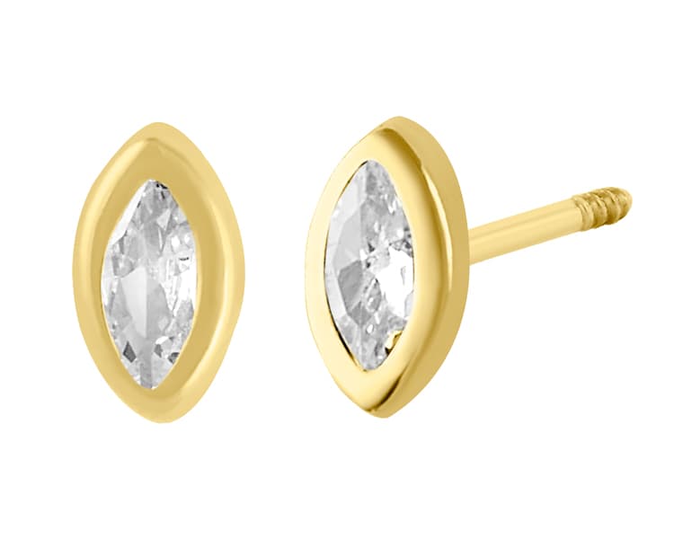 Bisel Marquise 5x2.5mm blanco / Marquise bezel 5x2.5mm white - Troquelado / Stamping - Pulido / High Polish - Circonia / Zirconia - Rectos Circonia (Rectos/Biselados) / Cubic Zirconia (Bezel/Round)