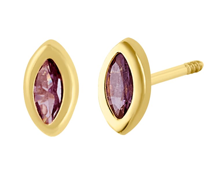 Bisel Marquise 5x2.5mm morada / Marquise bezel 5x2.5mm color - Troquelado / Stamping - Pulido / High Polish - Circonia / Zirconia - Rectos Circonia (Rectos/Biselados) / Cubic Zirconia (Bezel/Round)