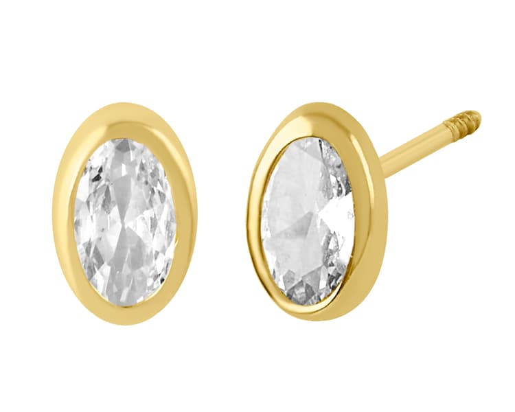 Bisel Oval 5x3mm blanco / Oval bezel 5x3mm white - Troquelado / Stamping - Pulido / High Polish - Circonia / Zirconia - Rectos Circonia (Rectos/Biselados) / Cubic Zirconia (Bezel/Round)