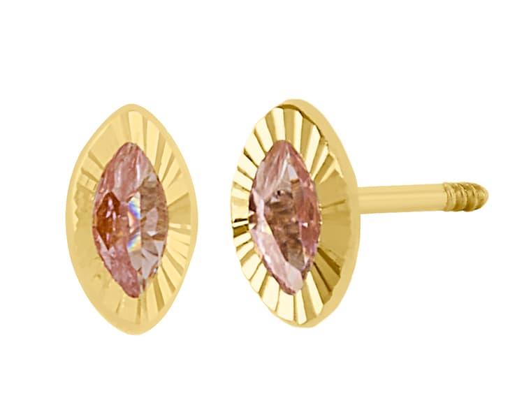 Bisel Marquise 5x2.5mm rosa diamantado / Marquise bezel 5x2.5mm color diamond-cut - Troquelado / Stamping - Diamantado / Diamond Cut - Circonia / Zirconia - Rectos Circonia (Rectos/Biselados) / Cubic Zirconia (Bezel/Round)